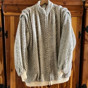 Branigan Weavers 100% Wool Irish Sweater Jacket  Lined Made In Ireland Sz L